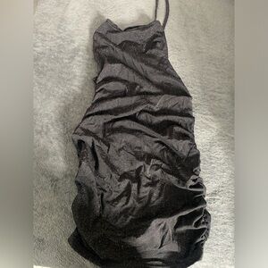 Beautiful Black sparkly backless mini dress